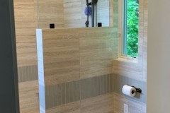 Custom Light Brown Tile Bathroom